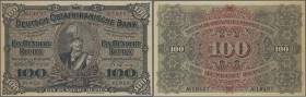 Deutschland - Kolonien: 100 Rupien 1905, Ro.903b, einzigartige Note in Traumerhaltung ohne Knicke oder Falten, aber entlang der Ränder beschnitten! Er...