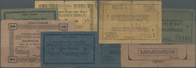 Deutschland - Kolonien: set of 4 banknotes German East Africa, containing 5 Rupees 1916, 5 Rupees 1915, 10 Rupees 1916 and 20 Rupees 1915, all used wi...