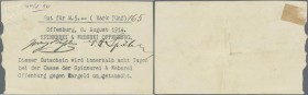 Deutschland - Notgeld - Baden: Offenburg, Spinnerei & Weberei, 5 Mark, 8.8.1914, Original mit Datum ”14/8.14”, KN ”165” und hschr. Uschr., links Randm...