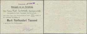 Deutschland - Notgeld - Bayern: Weissenstadt, Vereinigte Fichtelgebirgs-Granit-, Syenit- u. Marmor-Werke A.-G. Werke Weissenstadt, 500 Tsd. Mark, 31.8...