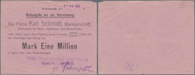 Deutschland - Notgeld - Bayern: Weissenstadt, Vereinigte Fichtelgebirgs-Granit-Syenit- u. Marmor-Werke A.-G. Werke Weissenstadt, 1 Mio. Mark, 31.8.192...