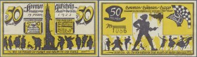 Deutschland - Notgeld - Bremen: Bremen, Bremer Bühnen Bazar, 50 Mark, 15.-16.2.1922, mit Raster und KN, ohne Stempel, am rechten Rand 6 mm Einriß, ans...