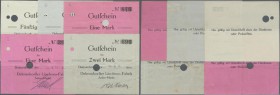 Deutschland - Notgeld - Niedersachsen: Delmenhorst, Delmenhorster Linoleum-Fabrik Anker-Marke, 1, 2 Mark, 11.8.1914, 50 Pf., 14.8.1914, Uschr. handsch...
