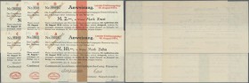 Deutschland - Notgeld - Niedersachsen: Hannover, Continental, 50 Pf., 1, 2, 3, 5, 10 Mark, 12.8.1914, Neudrucke, Erh. I-, total 6 Scheine