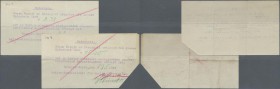 Deutschland - Notgeld - Sachsen-Anhalt: Wolfen, Actien-Gesellschaft für Anilin-Fabrikation, Greppin-Werke, 3,38 Mark, 3.8.1914, 15,20 Mark, 5.8.1914, ...