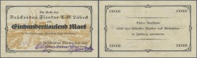 Deutschland - Notgeld - Schleswig-Holstein: Lübeck, Brückenbau Flender AG, 100 Tsd. Mark, o. D., mit ”Überbringer”, Erh. II-III