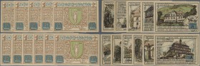 Deutschland - Notgeld - Thüringen: Vacha, Stadt, 11 x 75 Pf., 18.10.1921, Musterscheine ohne Serien und KN, in der Literatur bisher nicht aufgeführte ...
