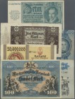 Deutschland - Deutsches Reich bis 1945: Sammelalbum mit 154 Banknoten Deutsches Reich, Notgeld und Länderbanknoten, dabei unter anderem 10 Reichsmark ...