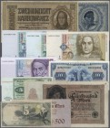 Deutschland - Sonstige: Album mit 230 Banknoten Deutsches Reich, Weimar, Besatzungsgebiete, Länderbanknoten, DDR und Bundesrepublik mit zahlreichen Va...