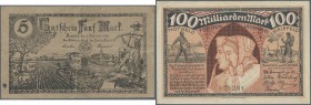 Deutschland - Notgeld: Notgeld, Mappe mit Lindner-Blättern mit insgesamt 101 verschiedenen deutschen Scheinen der Epochen 1918, 1922, Hochinflation un...
