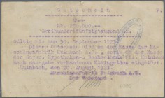 Deutschland - Notgeld - Bayern: Kulmbach, Ireks Akteingesellschaft, 4 x 1 Mio., Mark, 16.8.1923, 5 Mio. Mark, 24.8.1923, alle gedruckt auf Rs. von Gew...