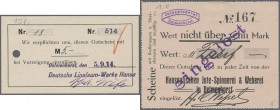 Deutschland - Notgeld - Niedersachsen: Delmenhorst, Deutsche Linoleum-Werke Hansa, 50 Pf., 1, 2, 3, 5 Mark, Daten 15.8.1914 - 5.9.1914, 11 entwertete ...