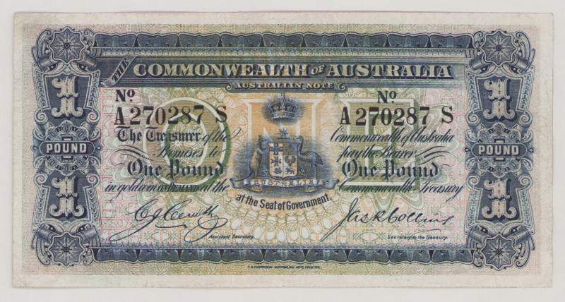 Australia 1 Pound, ND (1913-18), VF, P4d, BNB B103b Sign.Cerutty-Collins 

Est...