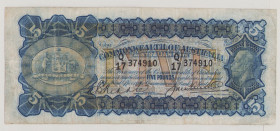 Australia 5 Pounds, ND (1928), F/VF, P17b, BNB B122b Sign.Riddle-Heathershaw 

Estimate: 900-1200