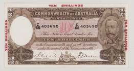Australia 10 Shillings, ND (1934), EF, P20, BNB B124b Sign.Riddle-Sheenan 

Estimate: 800-1000