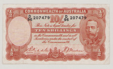 Australia 10 Shillings, ND (1936-9), VF, P21, BNB B125a Sign.Riddle-Sheenan 

Estimate: 250-350