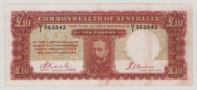 Australia 10 Pounds, ND (1934-9), VF, P24, BNB B128a Sign.Riddle-Sheenan 

Estimate: 1400-1600