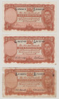 Australia 10 Shillings, ND (1939), VF, P25a, BNB 131a; 10 Shillings, ND (1942), VF/EF, P25b, BNB 131b; 10 Shillings, ND (1952), VG, P25d, BNB 131d, 2 ...