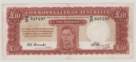Australia 10 Pounds, ND (1949), VF, P28c, BNB B134c Sign.Coombs-Watt 

Estimate: 350-500
