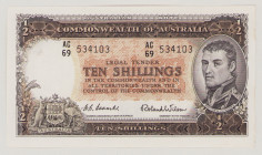 Australia 10 Shillings, ND (1954-60), EF/AU, P29a, BNB B138a Sign.Coombs-Wilson 

Estimate: 100-120