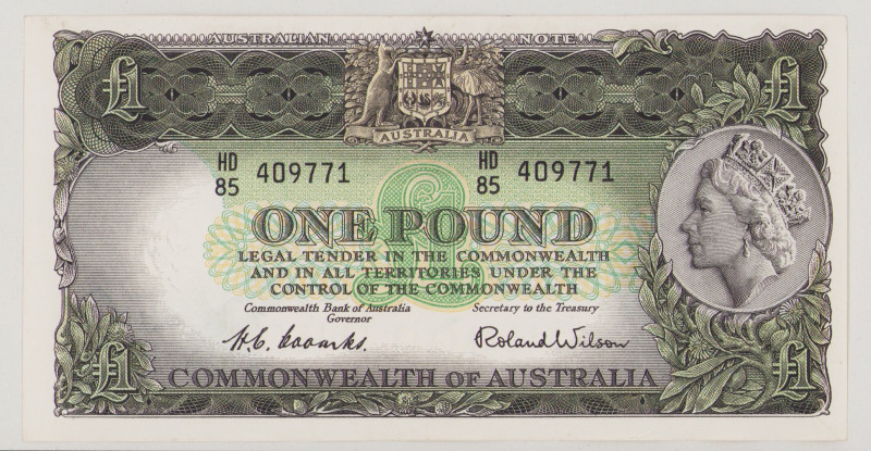 Australia 1 Pound, ND (1954-60), EF, P30a, BNB B139a Sign.Coombs-Wilson 

Esti...