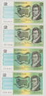 Australia 2 Dollars, ND (1976), EF, P43b3, BNB B211d; Prefix JCS 2 Dollars, ND (1979), VF, P43c, BNB B211e; Prefix JEJ 2 Dollars, ND (1983), UNC, P43d...