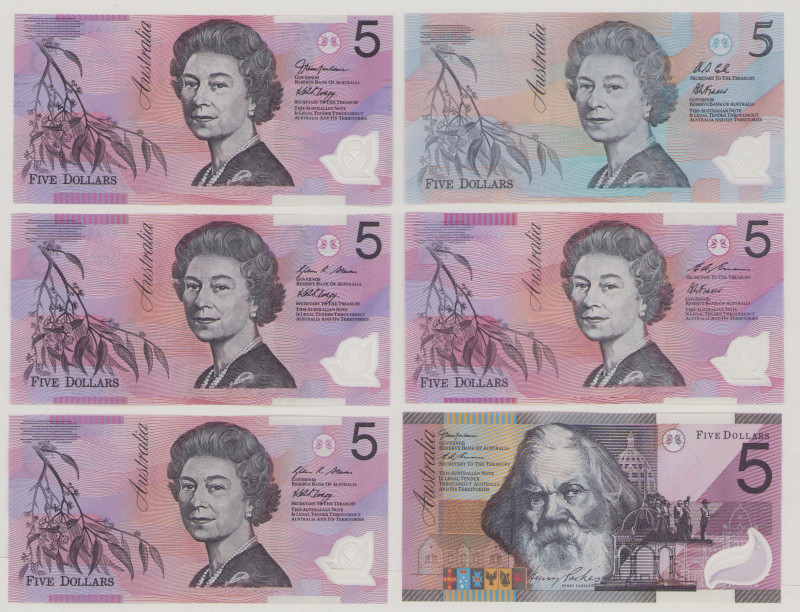 Australia 5 Dollars, ND (1992), UNC, P50a, BNB B218a, Prefix AA 5 Dollars, (19)9...