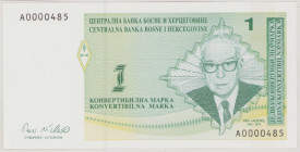 Bosnia - Herzegovina 1 Convertible Mark, ND (1998), UNC, P60a, BNB B204a 

Estimate: 750-1000