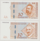 Bosnia - Herzegovina 10 Convertible Mark, 2012, UNC, P80a, BNB B224a; 10 Convertible Mark, 2012, UNC, P81a, BNB B225a 

Estimate: 30-40