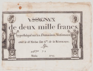 France 2000 Francs, 7.1.1795, F/VF, PA81 

Estimate: 120-150