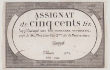 France 500 Livres, 8.2.1794, VF, PA77 

Estimate: 50-60