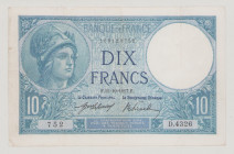 France 10 Francs, 11.10.1917, VF, P73a, Fayette F6.2 sign. Laferriere-Picard 

Estimate: 50-80
