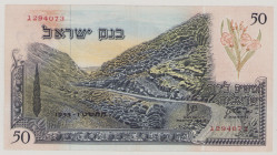 Israel 50 Lirot, 1955, VF/EF, P28b, BNB B405b, pressed, red s/n 

Estimate: 180-250