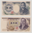 Japan 1000 Yen, ND (1993), EF, P100b, BNB B361c 5000 Yen, ND (1993), EF, P101b, BNB B362b 

Estimate: 120-150