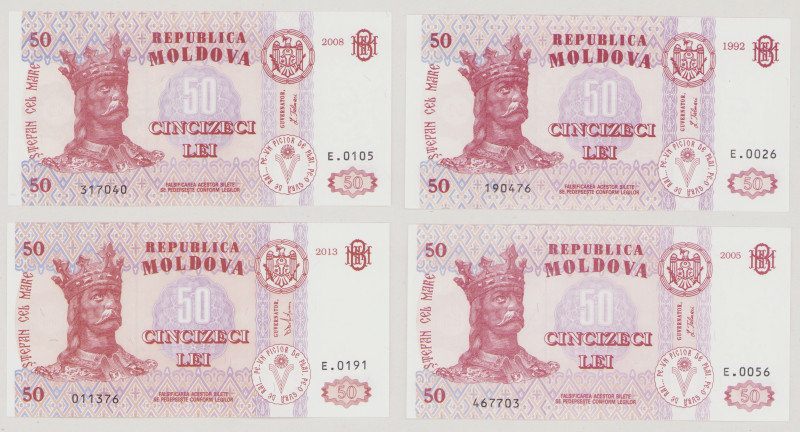 Moldova 50 Leu, 1992, UNC, P14a, BNB B112a 50 Lei, 2005, UNC, P14c, BNB B112c 50...