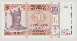 Moldova 200 Lei, 2013, UNC, P20, BNB BNP102a, commemorative 

Estimate: 40-50