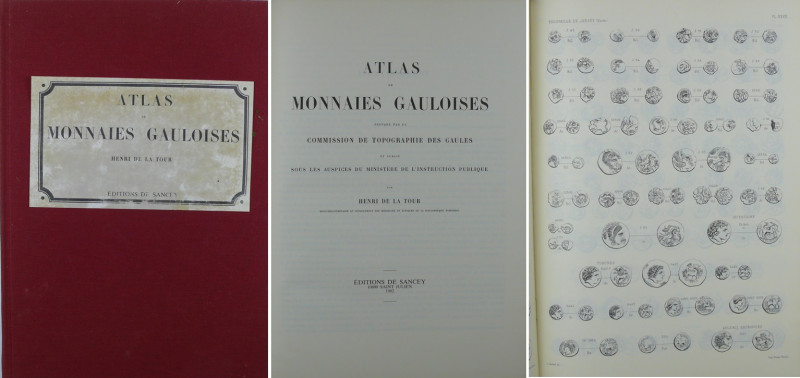 Atlas de monnaies gauloises, H. De la Tour, réimpression 1982
Ouvrage relié. 12...