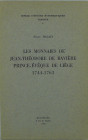 Les monnaies de Jean-Théodore de Bavière Prince-Evêque de Liège 1744-1763, P. Magain, 1964
Ouvrage broché. 64 pages et 4 planches.