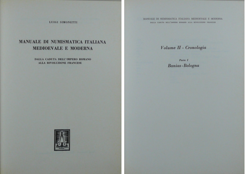 Manuales di numismatica Italiana medioevale e moderna, della caduta delle'impero...