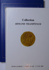 Ensemble de 2 catalogues de vente de la Collection Trampitsch
1- Partie 1, Monnaies antiques, Monaco les 13, 14 et 15 novembre 1986 ; 2- Partie 2, Mo...
