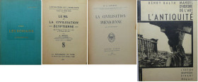 Lot de 4 ouvrages sur le monde antique
1- La civilisation phénicienne, Dr. G. Contenau, Paris 1926 ; 2- L'Evolution de l'Humanité, Le Nil et la civil...