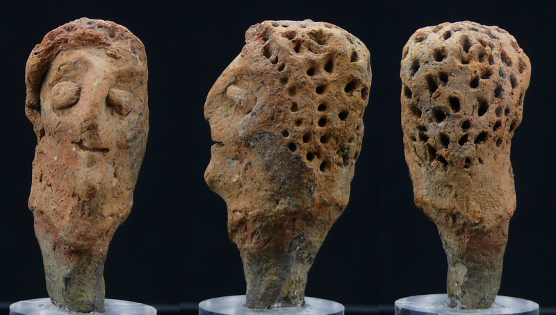 Egypte, Sinaï - Nouvel empire - Bouchon antropomorphe en terre cuite - 1570-1070...