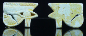 Egypte - Basse époque - Œil oudjat en fritte - 633-332 av. J.-C. - (26-30ème dynastie)
Grand œil oudjat en fritte bleu turquoise. Trace de restaurati...