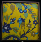 Iran - Carreau - 1670 / 1720 ap. J.-C.
Carreau en faïence, orné d'une représentation de fleurs, feuilles et branchages aux couleurs multiples sur fon...