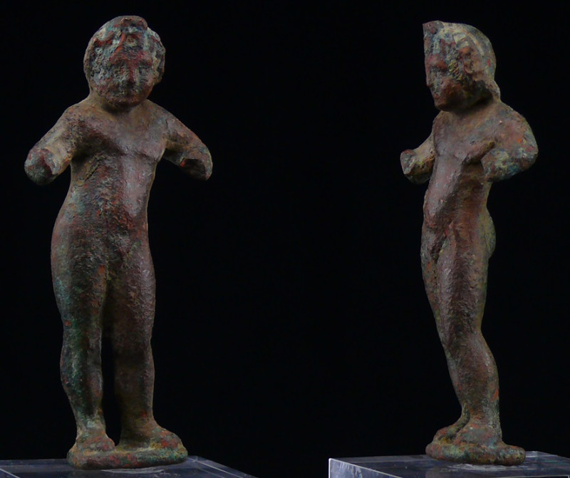Gréco-Romain - Eros en bronze - 0 / 200 ap. J.-C.
Figurine en bronze représenta...