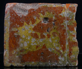 Moyen Age - Carreau - 1400 / 1500 ap. J.-C.
Carreau en faïence rouge orné d'une représentation de cervidé courant à gauche. Quelques manques. 117*103...