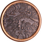 Bouton plat en bronze et laiton - Décors japonais - 18ème siècle
Bouton plat en bronze et laiton orné d'un fin décor japonais ciselé représentant des...