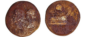 Agrippa et Octave - Dupondius d'Orange (28-27 av. J.-C., Orange)
A/ IMP/ DIVI F Têtes adossées d'Agrippa à gauche et d'Octave à droite.
R/ Proue de ...