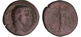 Aelius - As (137, Rome) - La Pannonie
A/ L AELIVS CAESAR. Tête nue à droite. 
R/ TRIB POT COS II // PANNONIA La Pannonie à gauche tenant un étendard...