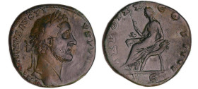 Antonin le Pieux - Sesterce - (156-157, Rome)
A/ ANTONINVS AVG P P IMP II. Buste lauré à droite. 
R/ TR POT XX COS IIII. La Concorde assise à gauche...
